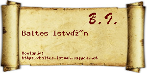 Baltes István névjegykártya